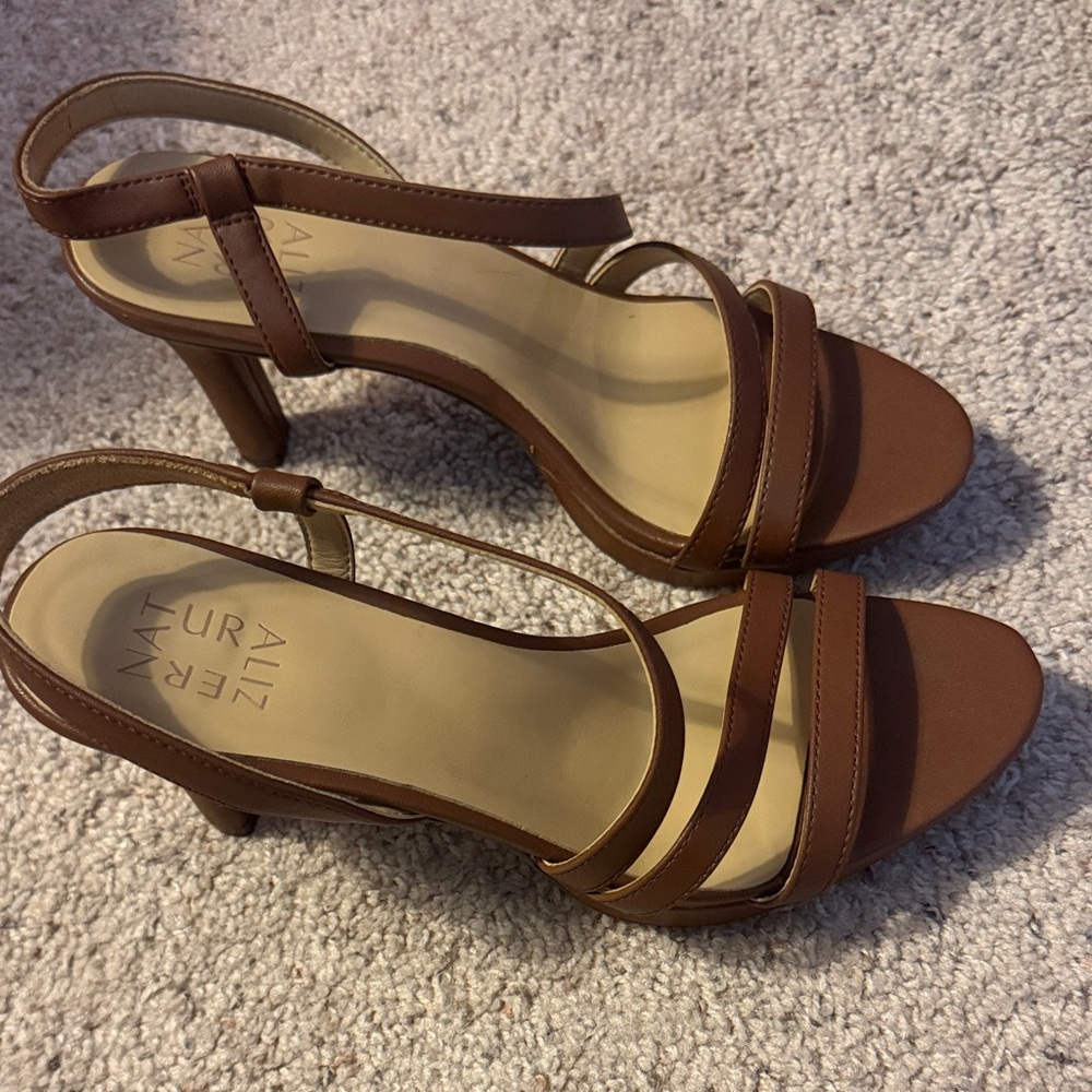 Naturalizer Brenta Cognac Strappy Slingback Heels